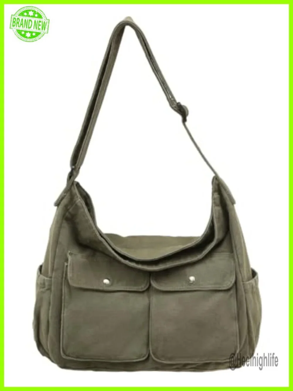 Canvas Messenger Bag Women Large Capacity Hobo Crossbody Shoulder Tote Laptop